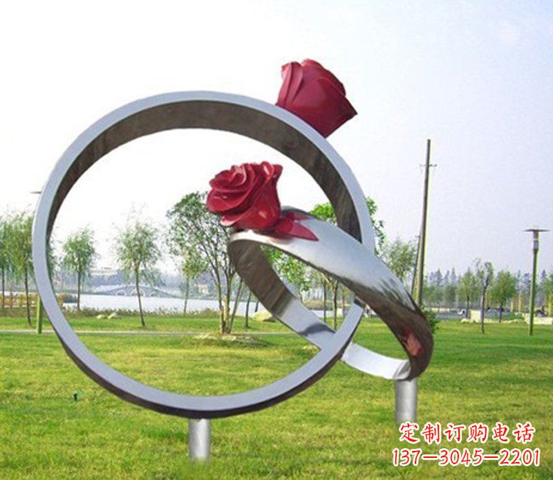 苏州不锈钢玫瑰戒指雕塑
