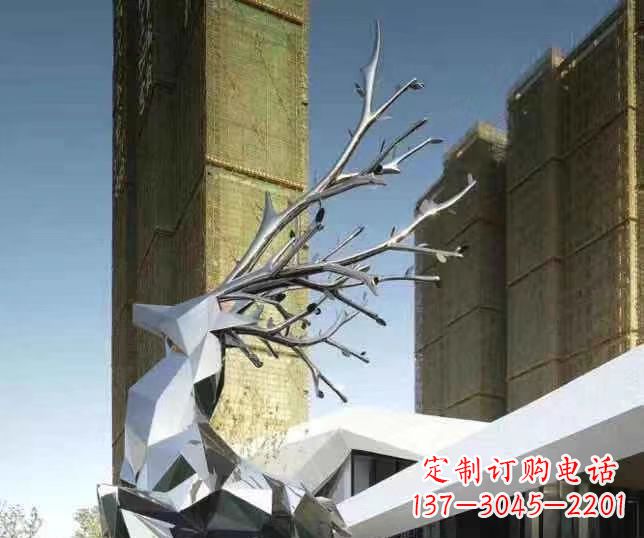 苏州梅花鹿雕塑美丽的景观和动物雕塑