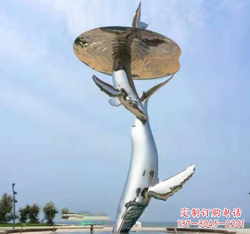 苏州不锈钢海豚雕塑精美的艺术品