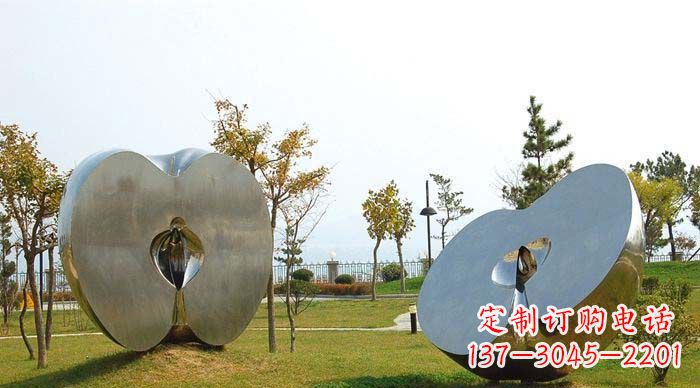 苏州不锈钢苹果雕塑象征新生活的精神