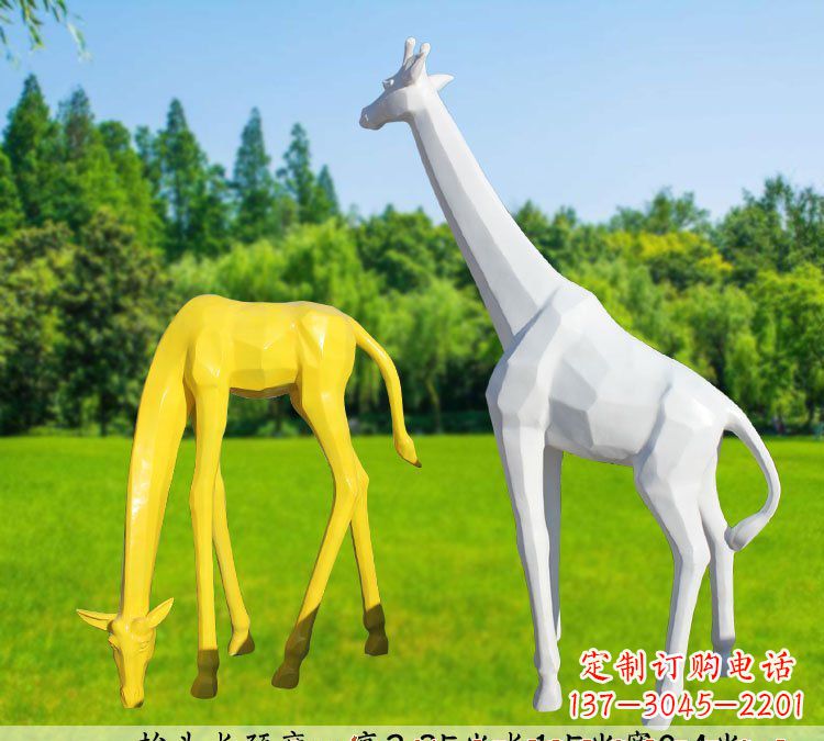 苏州不锈钢长颈鹿雕塑完美结合美丽与耐久