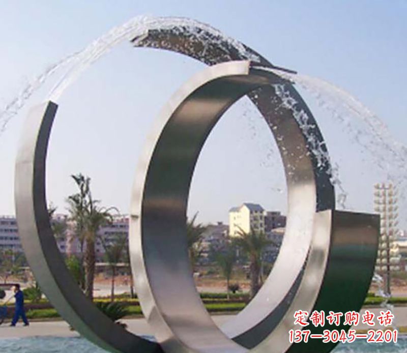 苏州不锈钢情侣戒指雕塑象征爱情的永恒之物