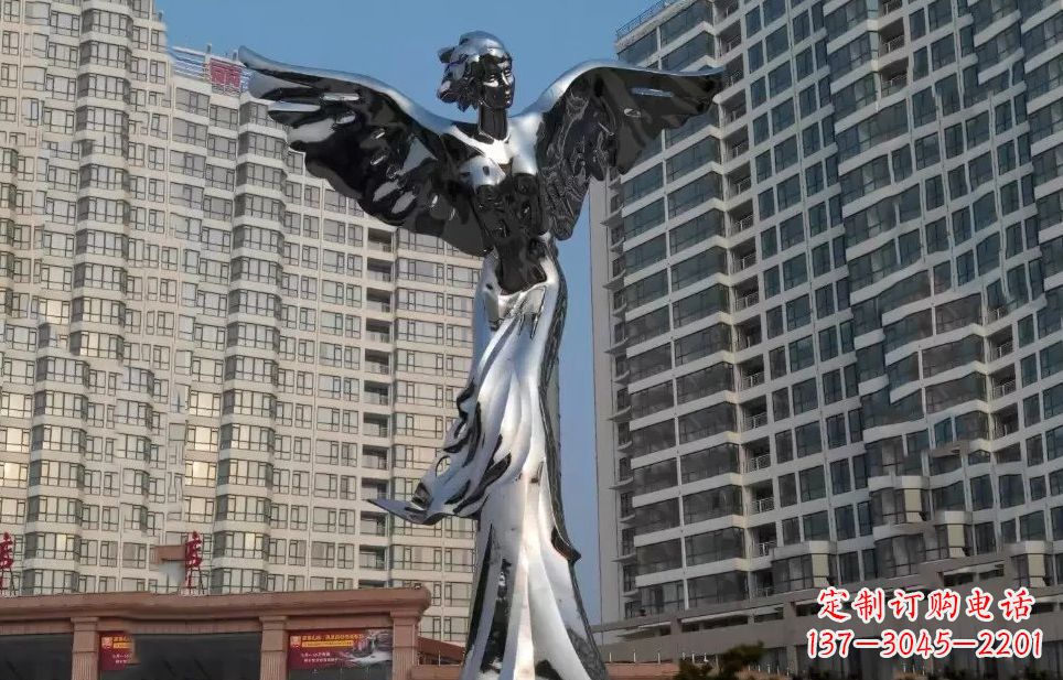 苏州不锈钢天使雕塑传递着美丽与希望