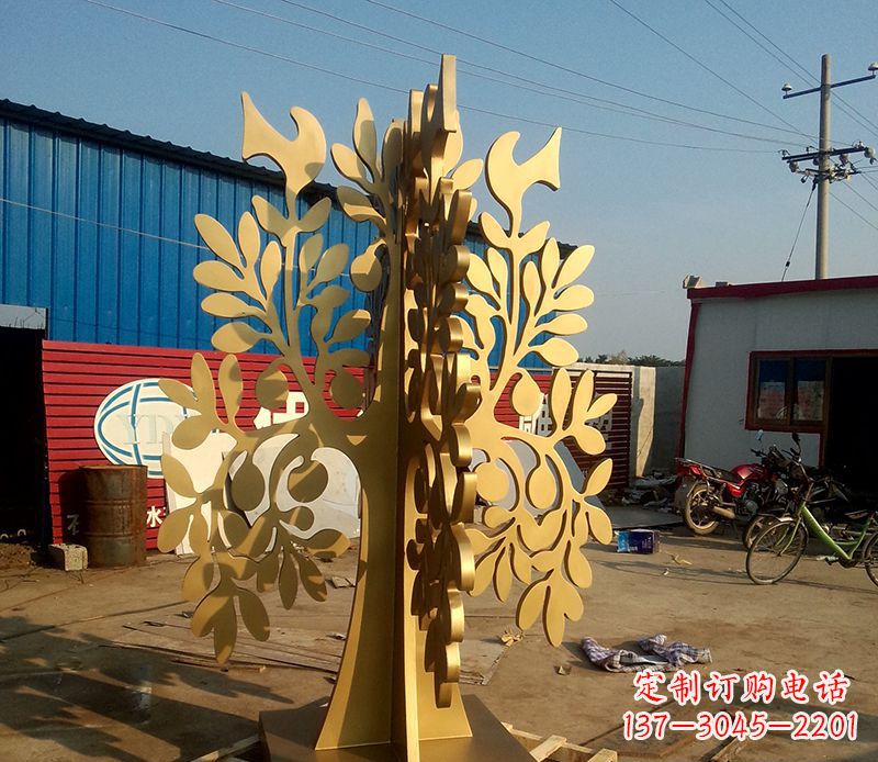 苏州不锈钢树叶园林景观雕塑——美妙绝伦的艺术之作