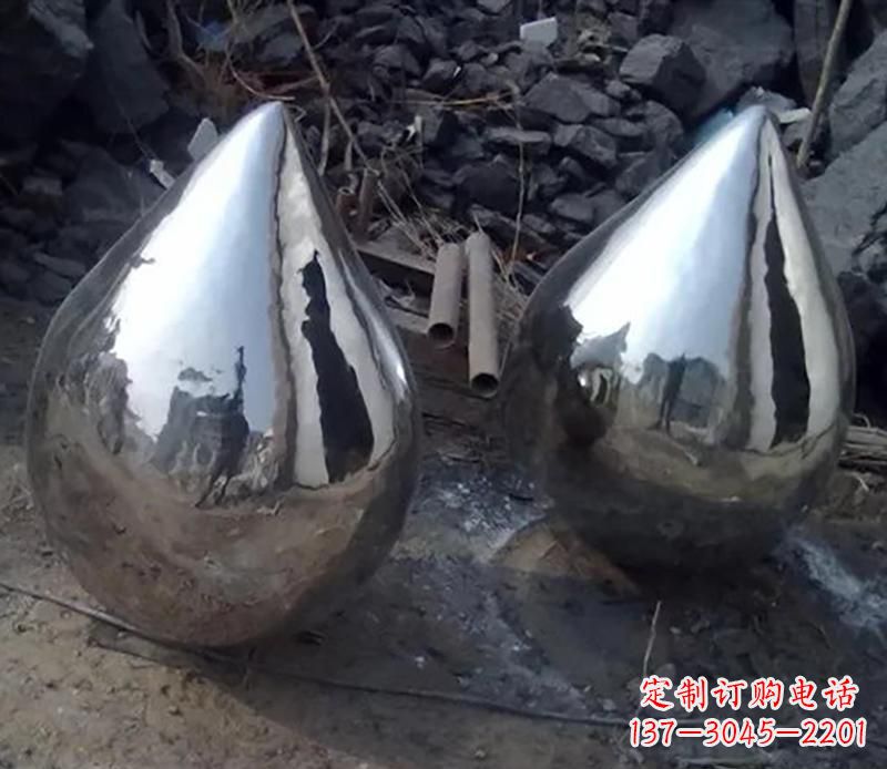 苏州不锈钢水滴雕塑美丽绽放