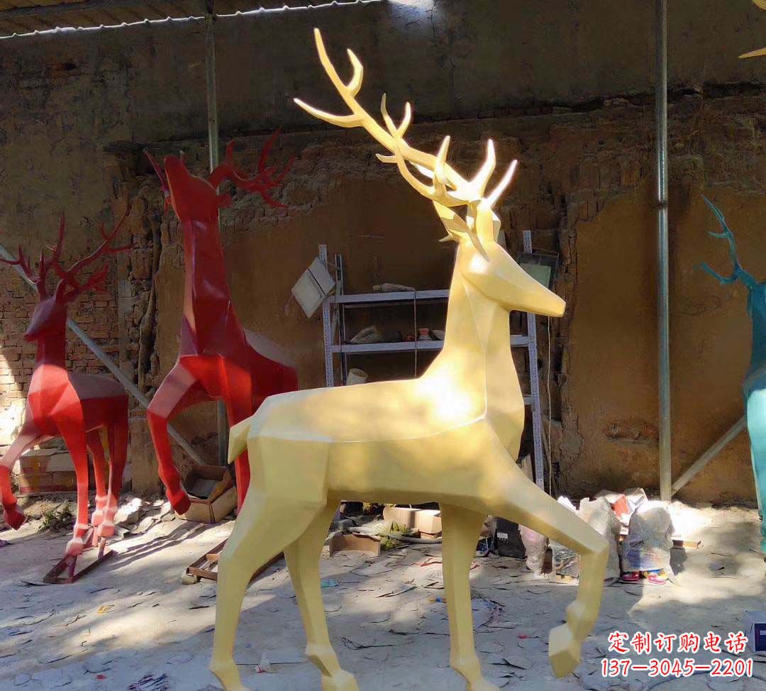 苏州新款仿真不锈钢小鹿雕塑