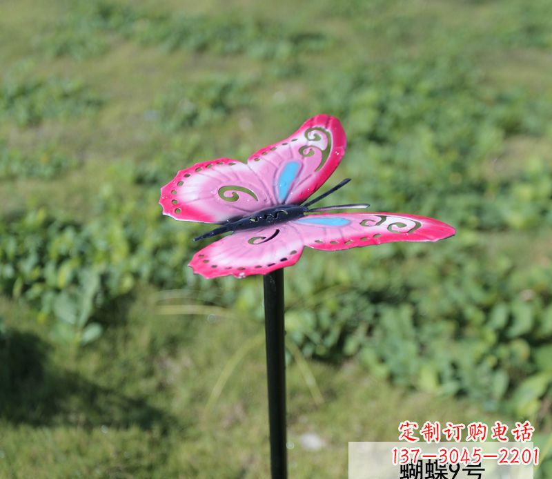 苏州不锈钢园林彩色蝴蝶插件精美的蝴蝶雕塑