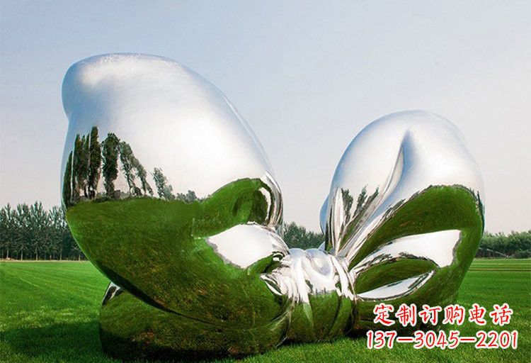 苏州艺术之美——不锈钢园林大型蝴蝶结雕塑