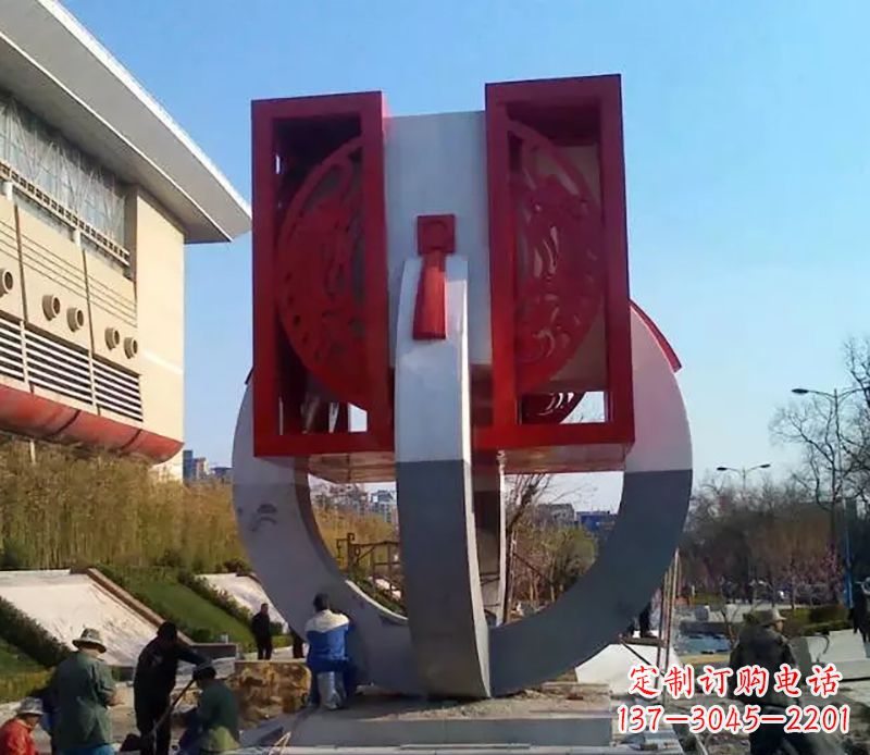 苏州不锈钢圆环雕塑象征着永恒的美
