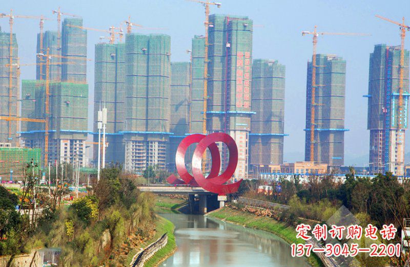 苏州精美不锈钢圆环雕塑