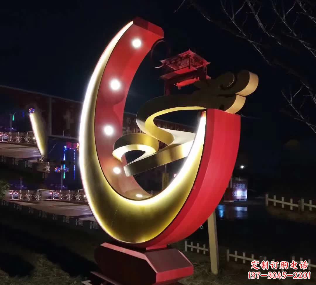 苏州不锈钢月亮抽象雕塑——璀璨星空下的绝美艺术