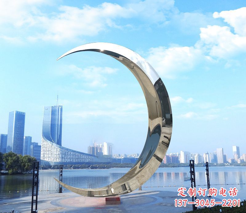 苏州不锈钢月亮雕塑象征着美丽的月亮