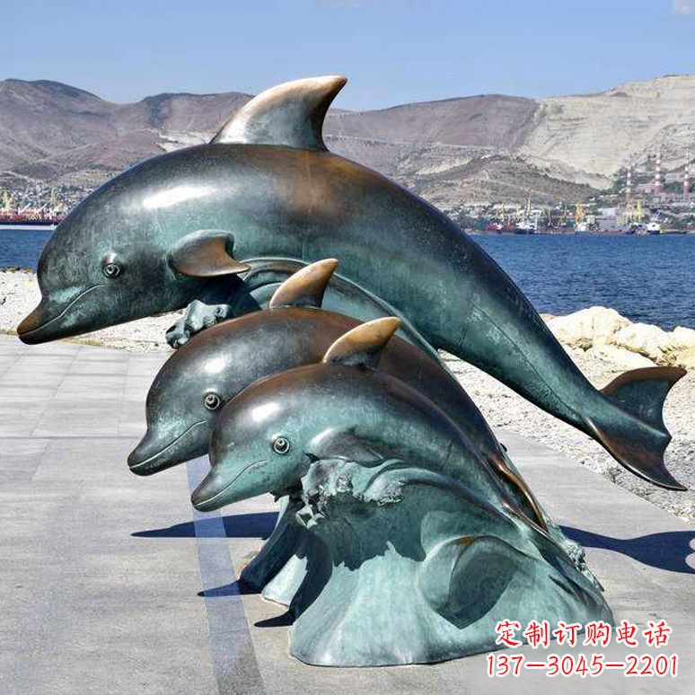 苏州纯铜海豚动物雕塑