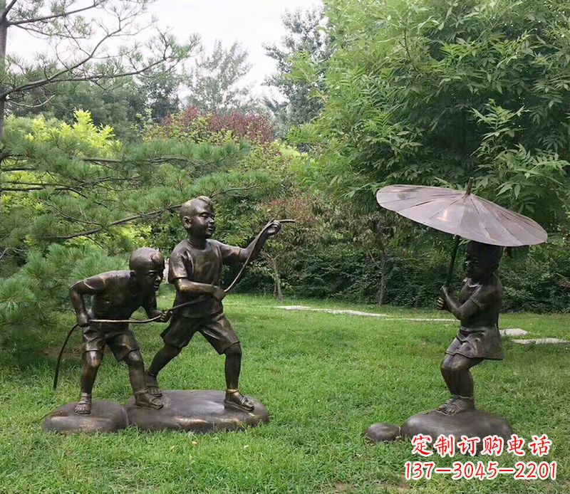 苏州纪念儿童的美好时光——铜雕塑
