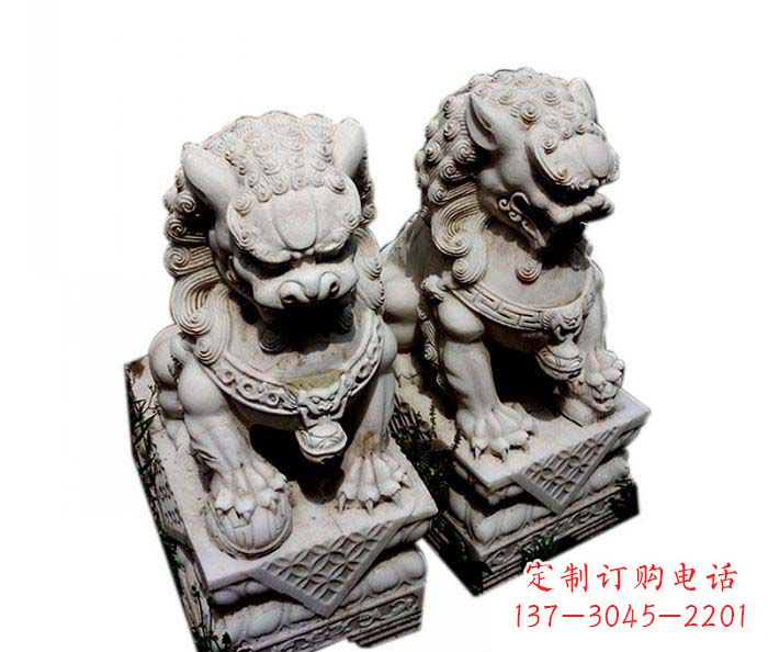 苏州大理石仿古石狮子雕塑