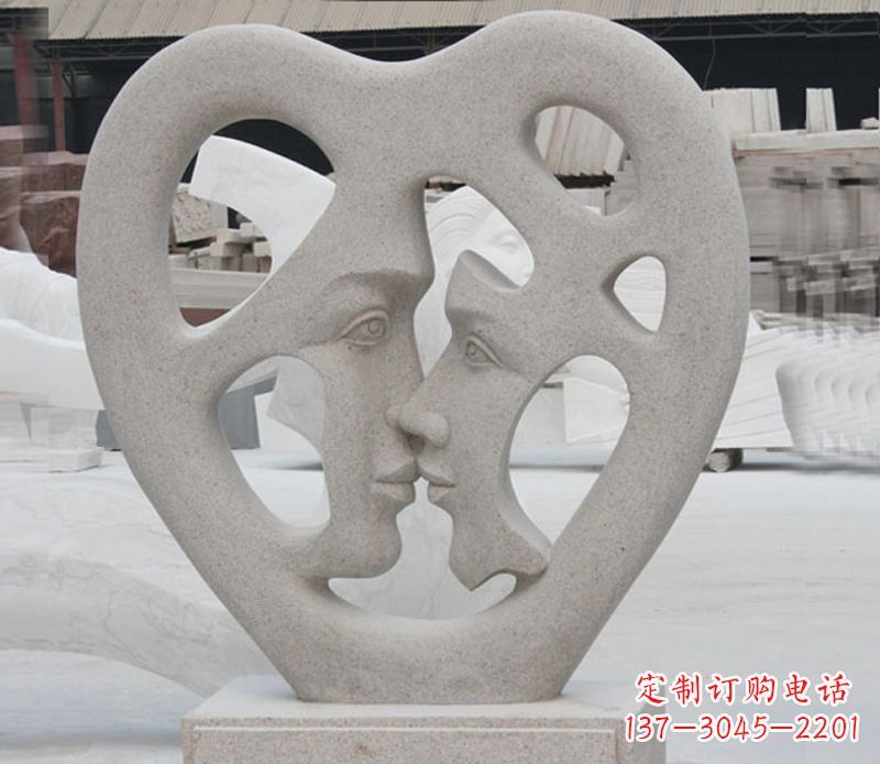 苏州情侣石雕,浪漫绽放
