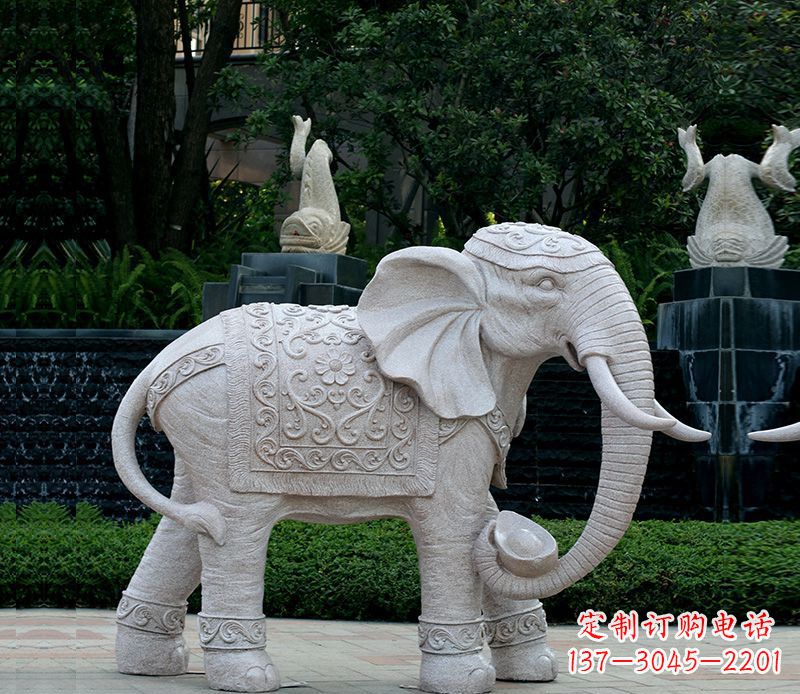 苏州以大理石为材料的完美大象雕塑