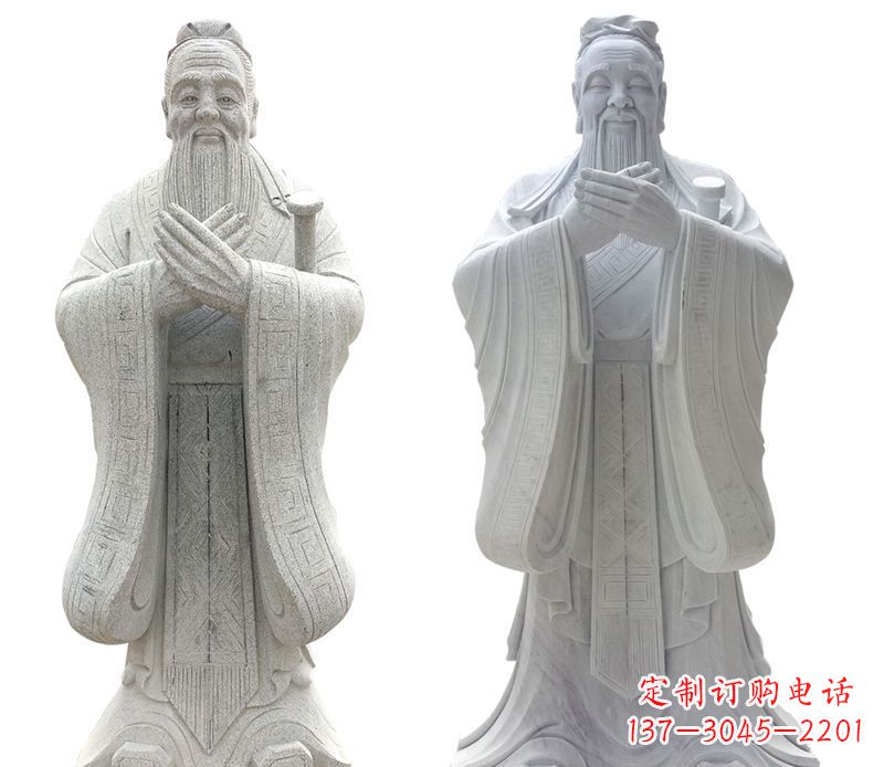 苏州大理石孔子行教像古代名人石雕