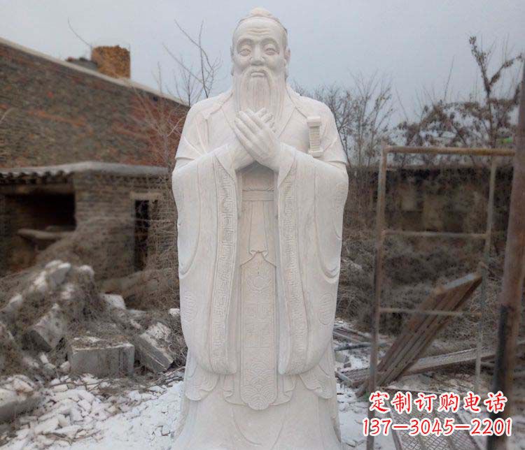 苏州大理石孔子行教像古代名人石雕