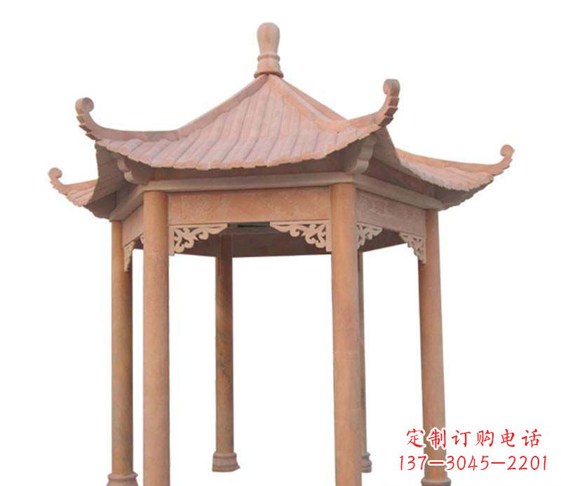 苏州大理石六角凉亭雕塑