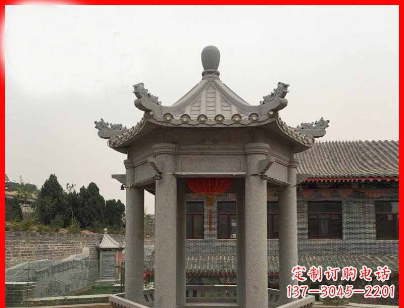 苏州大理石六角凉亭石雕