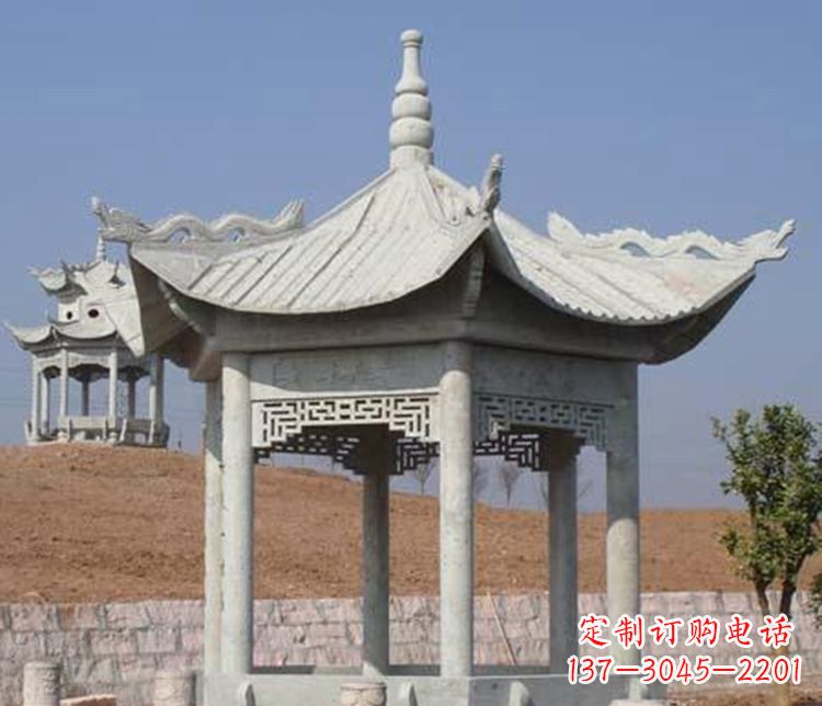 苏州精美大理石六角凉亭石雕