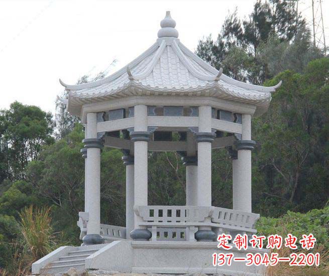 苏州大理石六角石雕凉亭营造舒适环境的完美体现