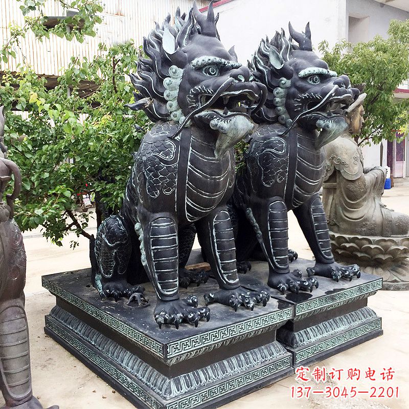 苏州象征威严的大理石麒麟雕塑