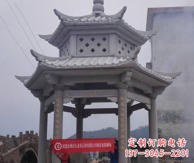 苏州大理石双层石雕凉亭——独特的艺术结晶