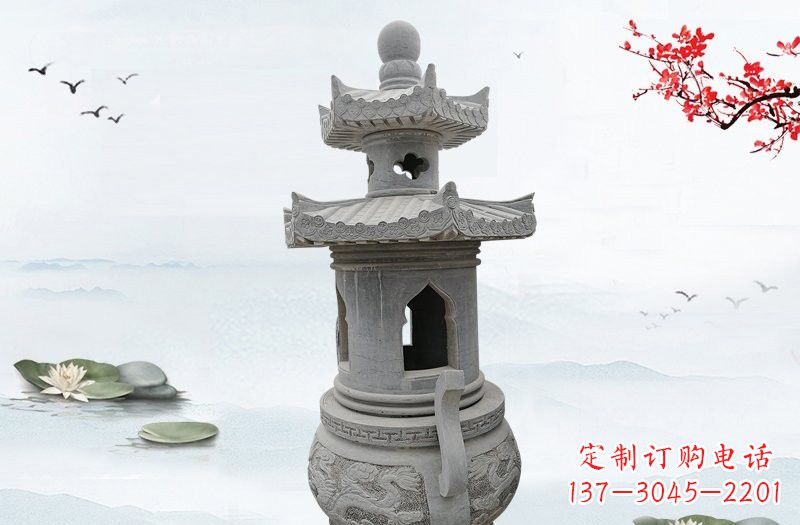 苏州精美工艺石香炉雕塑