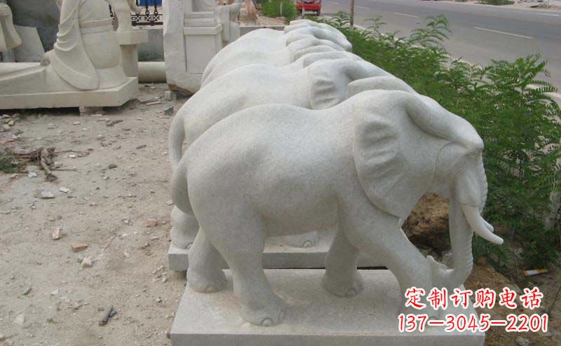 苏州大理石小象公园动物石雕