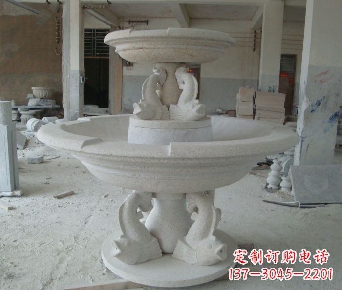 苏州高端大理石双层喷泉雕塑