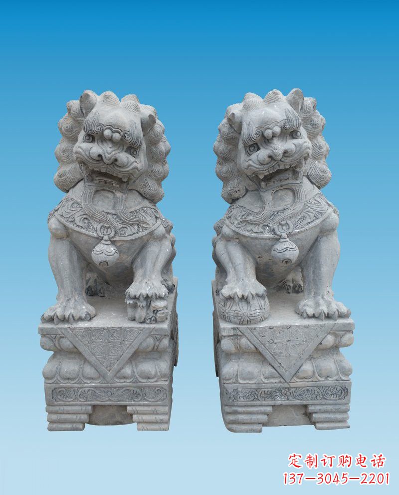 苏州精致雕刻的大理石狮子雕塑