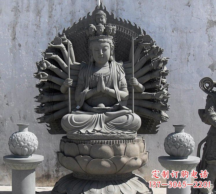 苏州宗教庙宇千手观音大理石雕塑