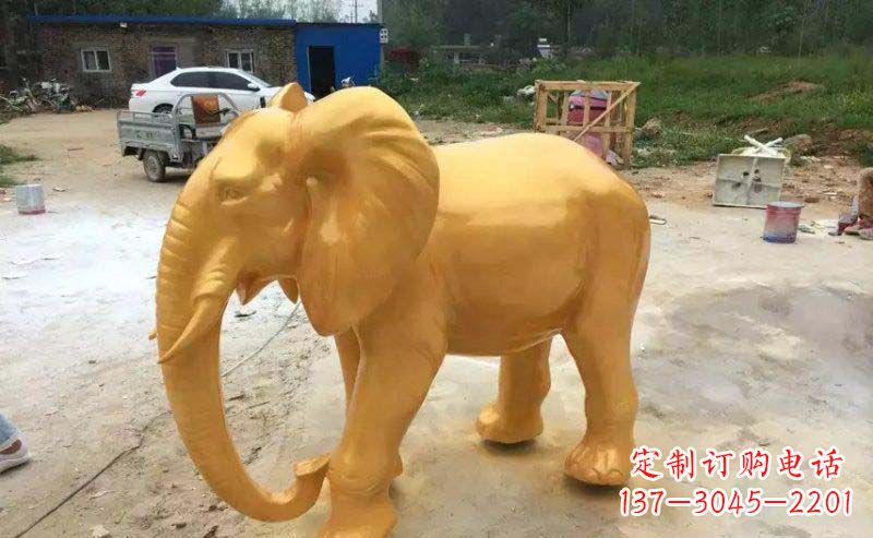 苏州精美的大象玻璃钢仿铜雕塑