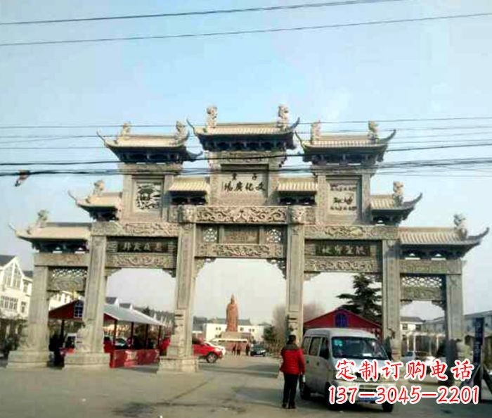 苏州大型五门石雕牌坊 (3)