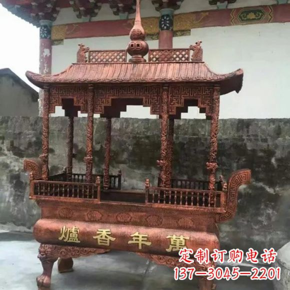 苏州雕刻蝙蝠铜香炉