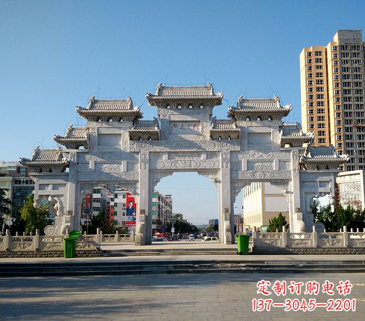 苏州精致锻铜牌坊雕塑