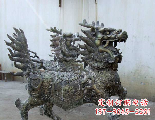 苏州精致手工铜麒麟雕塑