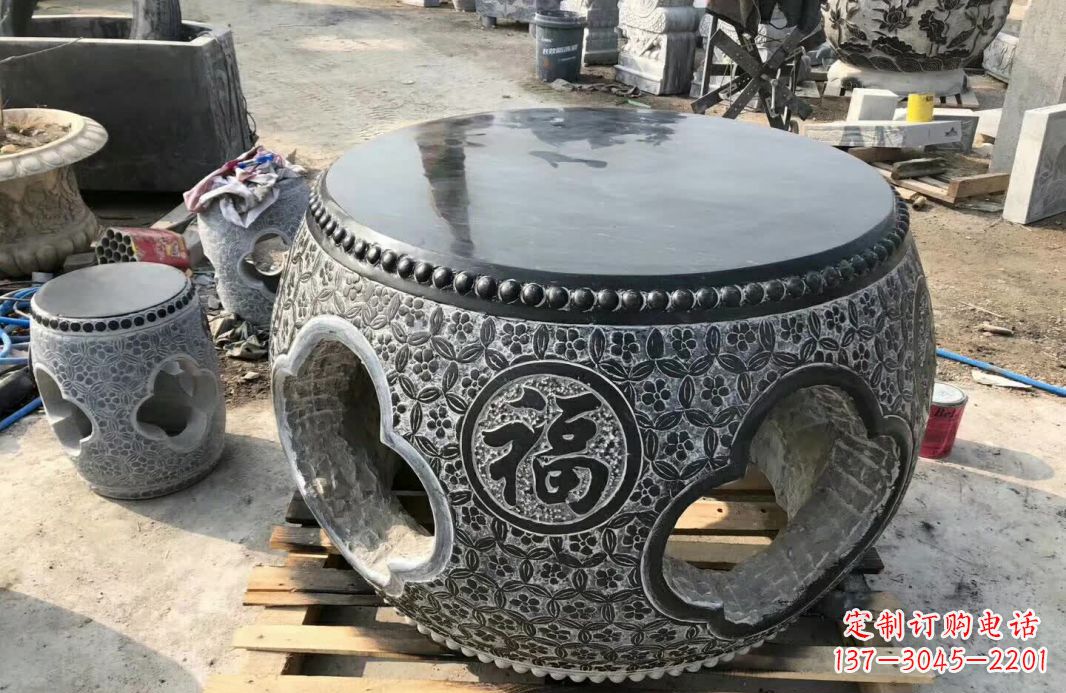 苏州中领雕塑 | 精美仿古石桌凳雕塑