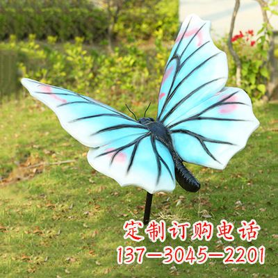 苏州仿真蝴蝶_浅蓝白色款80x76x40