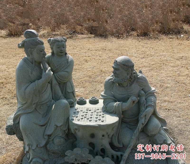 苏州八仙下棋铜雕塑