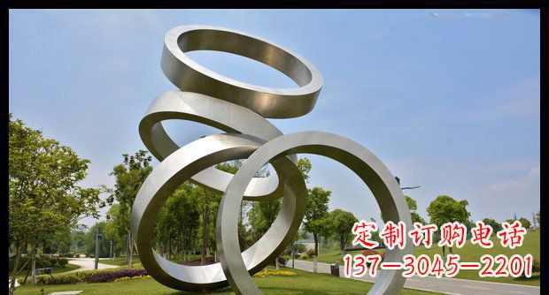 苏州铭记匠心的不锈钢折叠圆环景观雕塑