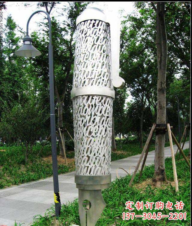 苏州公园和空间绚丽抽象钢笔雕塑