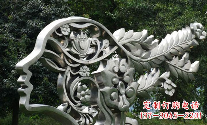 苏州美丽如梦不锈钢美女雕塑
