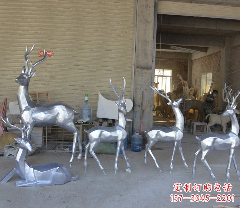 苏州不锈钢动物雕塑——鹿