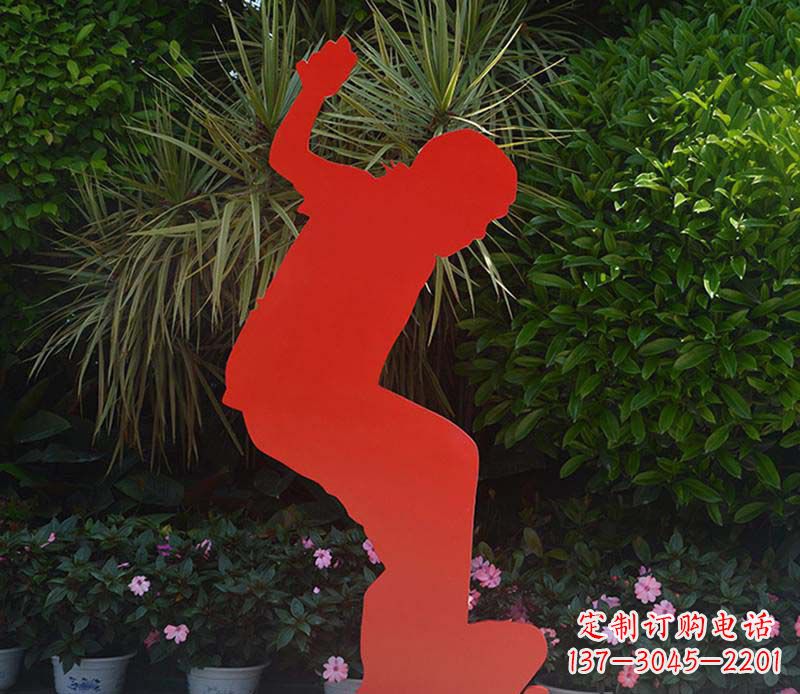苏州不锈钢男孩滑板雕塑