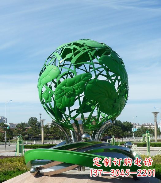 苏州不锈钢镂空荷叶青蛙雕塑