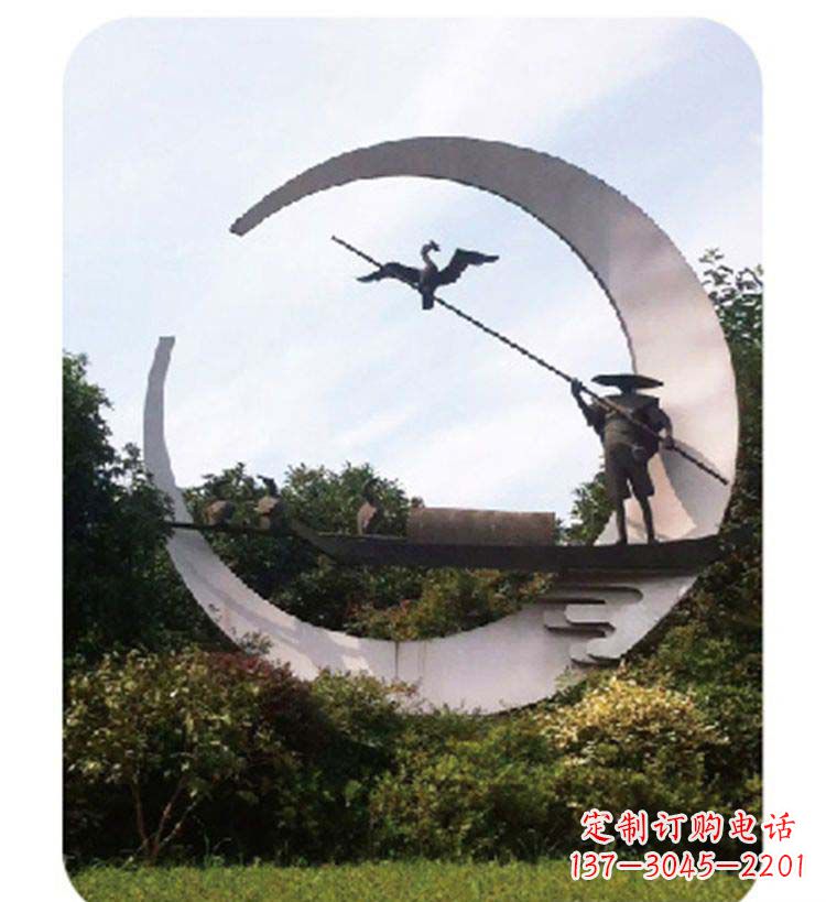 苏州精致美观的不锈钢鸬鹚雕塑