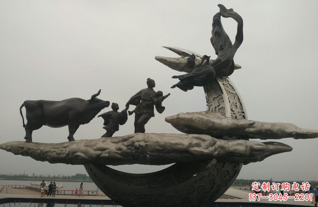 苏州古典传说景观雕塑牛郎织女